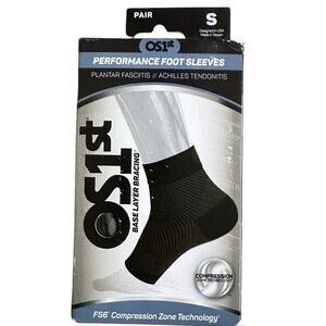 NEW OS1st FS6 Performance Foot Sleeves Pair Black Small S Plantar Fasciitis